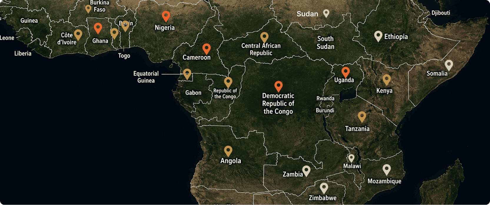 Map of Africa showing sickle cell burden by region